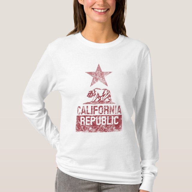 Camiseta Estado da República da CALIFÓRNIA, Bandeira do Gru (Frente)