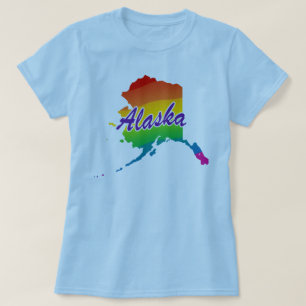 Camiseta Estado de Alaska Arco-íris