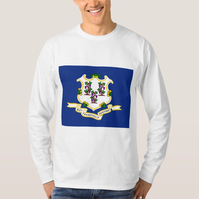Camiseta Estado de bandeira do Connecticut (Frente)