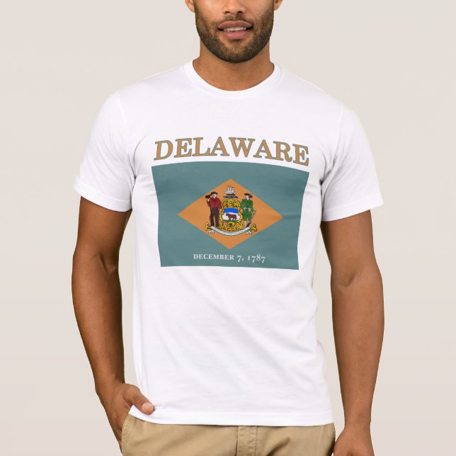 Camiseta Estado de Delaware Flag Bella Canvas T-shirt (Frente)