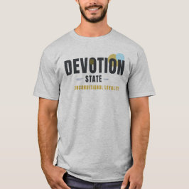 Camiseta ESTADO DE DEVOÇÃO – Tipografia Geométrica Amante d