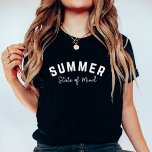 Camiseta Estado de Espírito de Verão Retro; Citação Fofa de