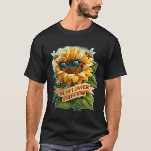 Camiseta Estado De Espírito Girassol Verão Legal Abelha