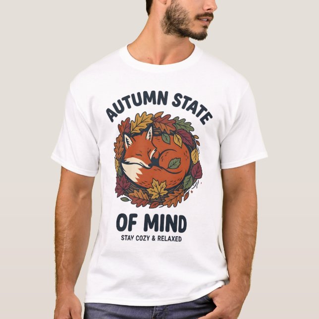 Camiseta Estado de Espírito Outonal Raposa Fofa (Frente)