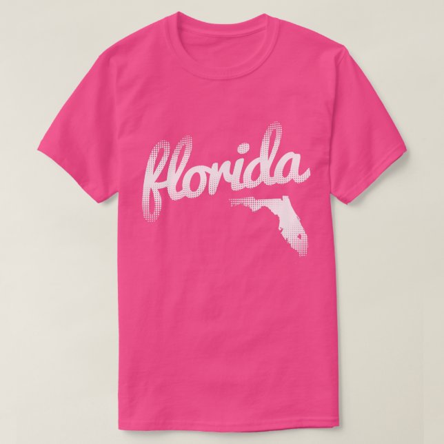 Camiseta Estado de Florida no rosa (Frente do Design)