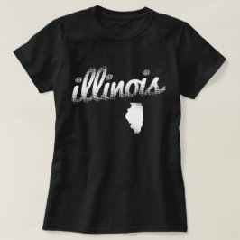 Camiseta Estado de Illinois no branco