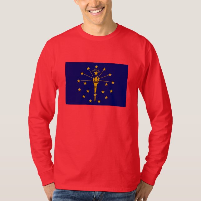 Camiseta Estado de Indiana Flag Design (Frente)