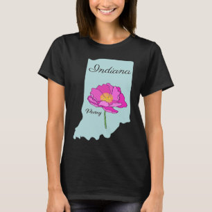 Camiseta Estado de Indiana Flower Peony