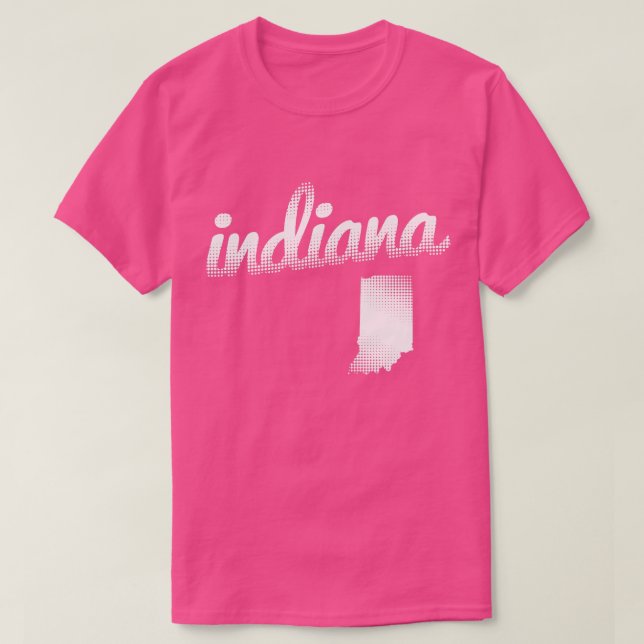 Camiseta Estado de Indiana no branco (Frente do Design)