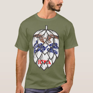 Camiseta Estado de Iowa Flag Beer Salto Cone