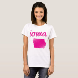 Camiseta Estado de Iowa no rosa