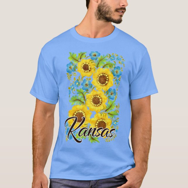 Camiseta Estado de Kansas Super Dimensionado (Frente)