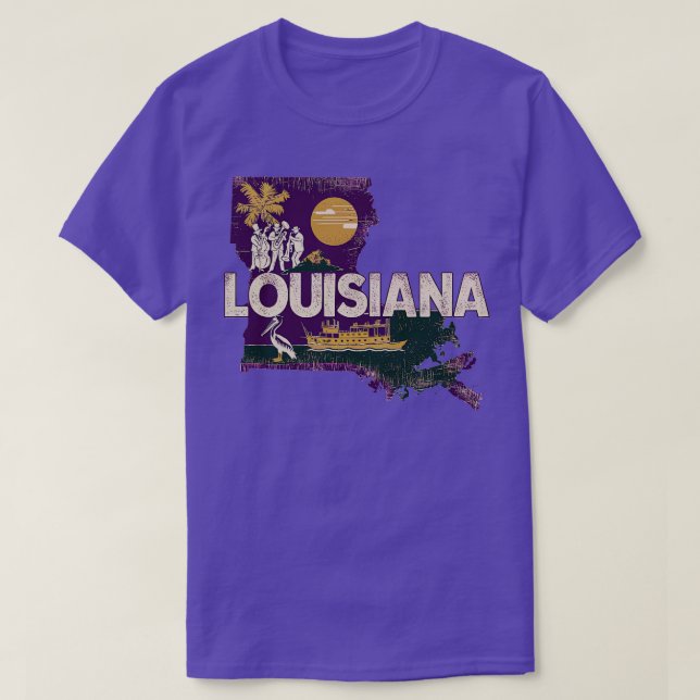 Camiseta Estado de Louisiana TShirt (Frente do Design)