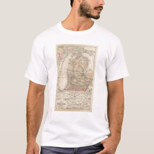 Camiseta Estado de mapa do atlas de Michigan