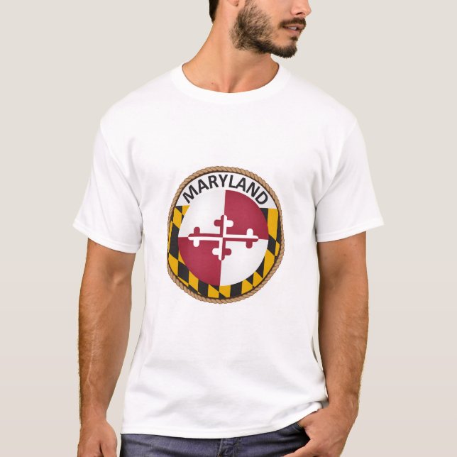 Camiseta Estado de Maryland Bandeira Selo T-Shirt (Frente)