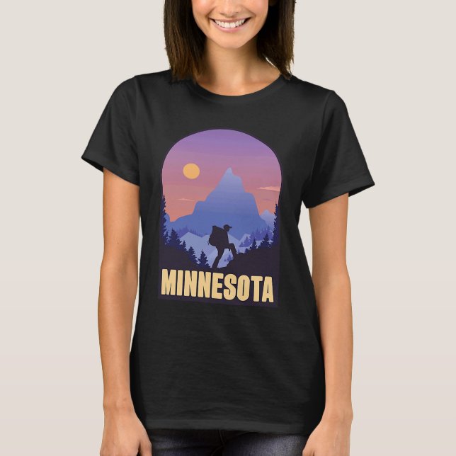 Camiseta Estado de Minnesota EUA caminhando trip Souvenir (Frente)