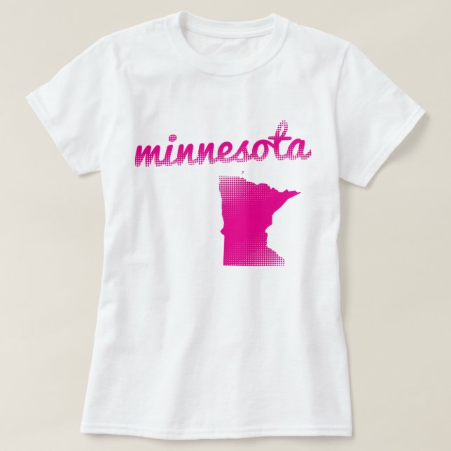 Camiseta Estado de Minnesota no rosa (Frente do Design)