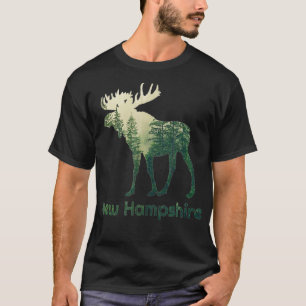 Camiseta Estado de New Hampshire Moose Forest Free Hunter W