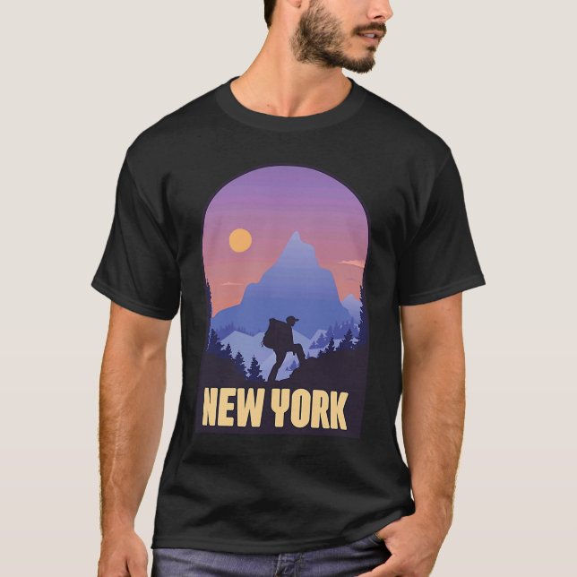 Camiseta Estado de Nova York EUA caminhando trip Souvenir (Frente)