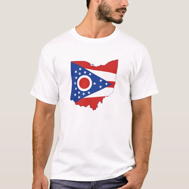 Camiseta Estado de Ohio - Bandeira dos Estados Buckeye em f (Frente)