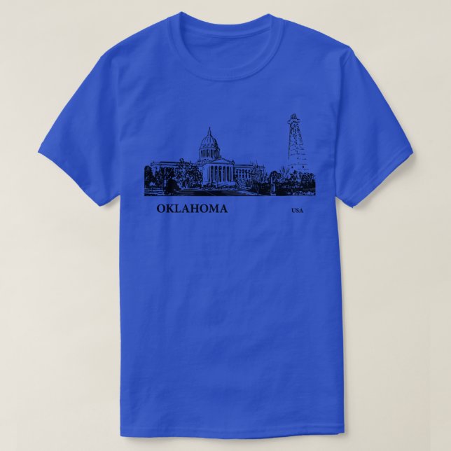 Camiseta Estado de Oklahoma EUA 3 (Frente do Design)
