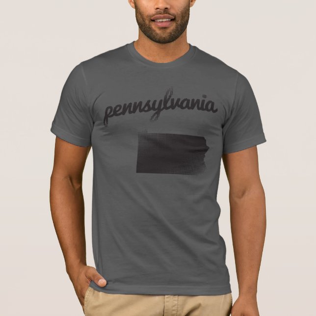 Camiseta Estado de Pensilvânia no cinza (Frente)