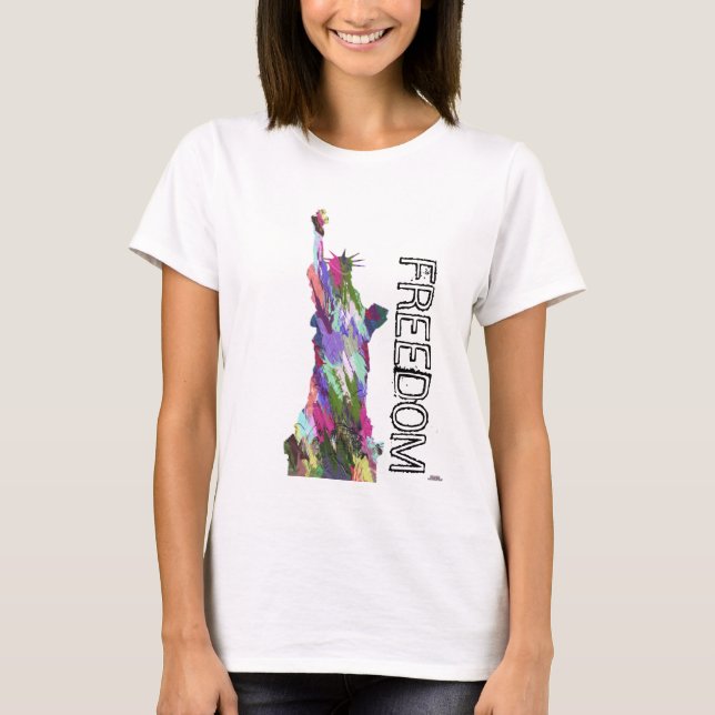 Camiseta Estado de T da liberdade e da liberdade (Frente)