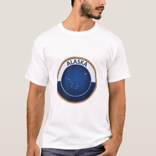 Camiseta Estado de t-shirt do selo da bandeira de Alaska
