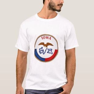 Camiseta Estado de t-shirt do selo da bandeira de Iowa