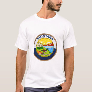 Camiseta Estado de t-shirt do selo da bandeira de Montana