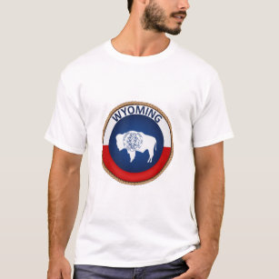 Camiseta Estado de t-shirt do selo da bandeira de Wyoming