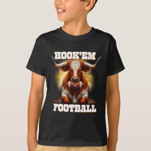 Camiseta Estado de Texas com Cabelo e Chifre Hook'em Futebo