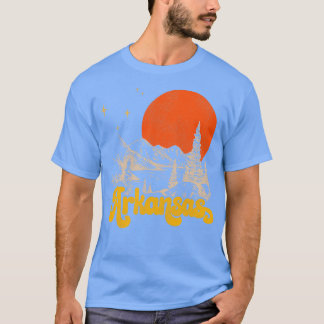 Camiseta Estado de Vintage do Meio século Arkansas aflita A