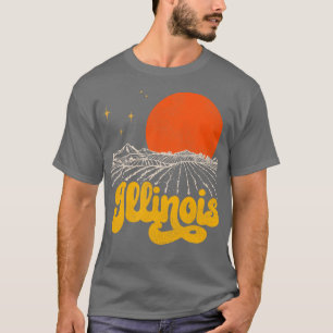 Camiseta Estado de Vintage, Meio século de Illinois, aflora
