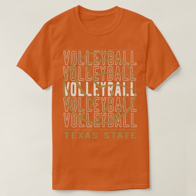 Camiseta Estado de Voleibol do Texas (Frente do Design)