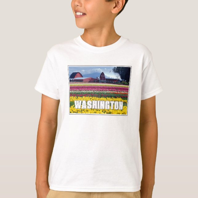 Camiseta Estado de Washington | Campo de Tulipas (Frente)