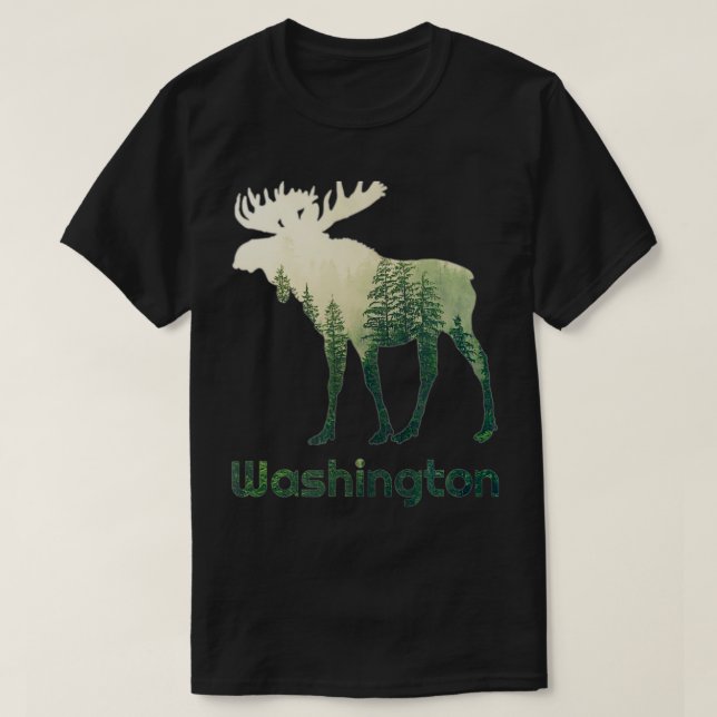 Camiseta Estado de Washington Mose Forest Tree Hunter Wildl (Frente do Design)