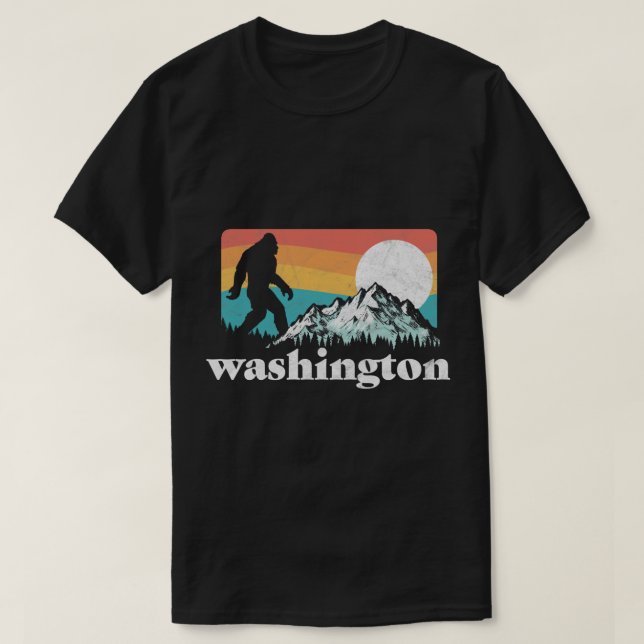 Camiseta Estado de Washington Pacific Northwest Bigfoot Mou (Frente do Design)