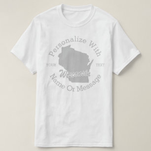 Camiseta Estado De Wisconsin T-shirt PERSONALIZADA
