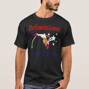 Camiseta Estado Desantisland Da Liberdade, Flórida Mapa Fl
