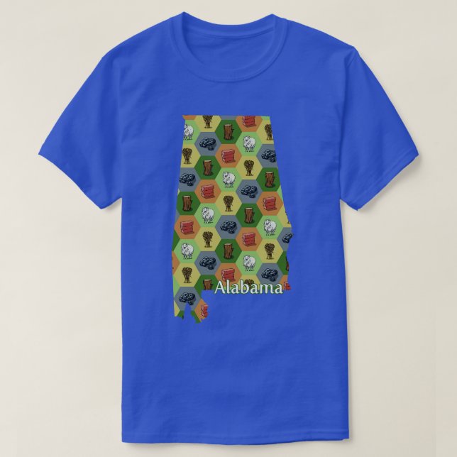Camiseta Estado do Alabama Map Games Conselho (Frente do Design)