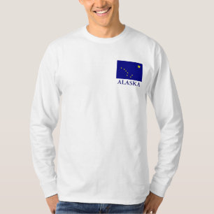 Camiseta Estado do Alasca Flag significa Long Sleeve T-shir