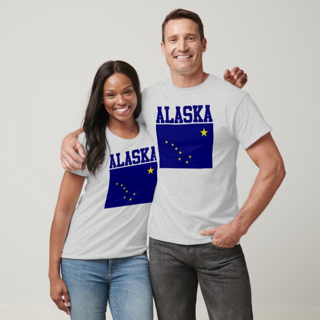 Camiseta Estado do Alasca Sinalizador T-Shirt (Unissex)