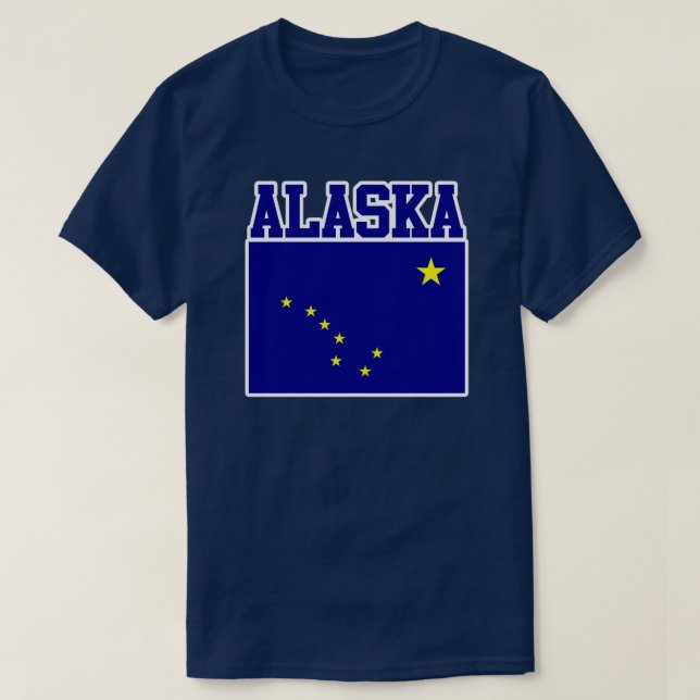Camiseta Estado do Alasca Sinalizador T-Shirt (Frente do Design)