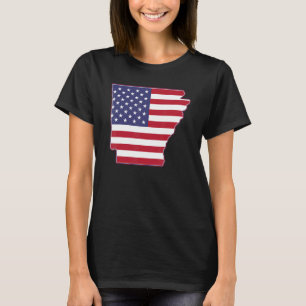 Camiseta Estado do Arkansas EUA Bandeira Americana Patrióti