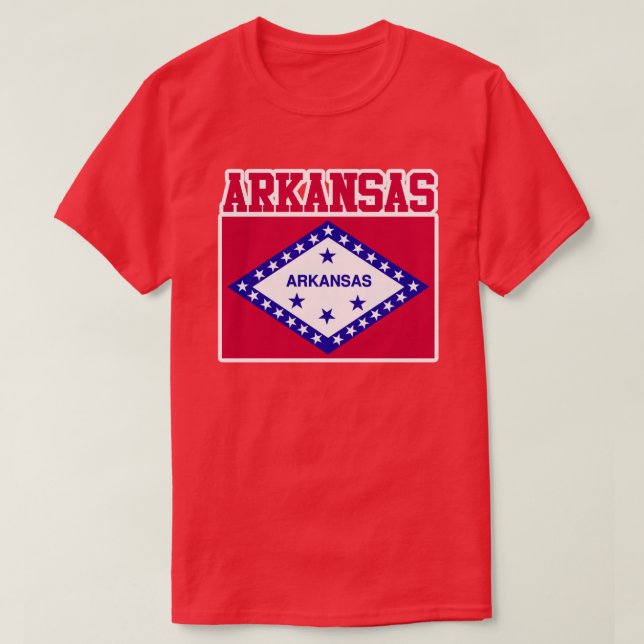 Camiseta Estado do Arkansas Flag T-Shirt (Frente do Design)