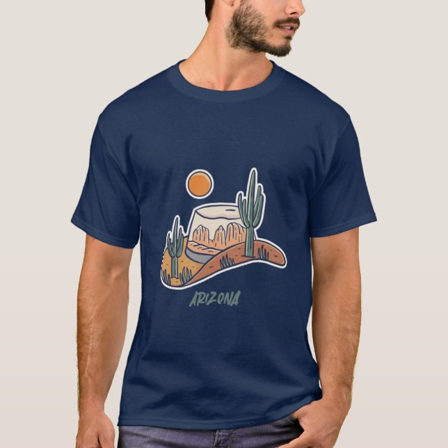 Camiseta estado do cacto arizona (Frente)