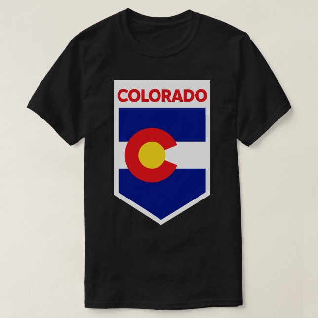 Camiseta Estado do Colorado Flag Emblem (Frente do Design)