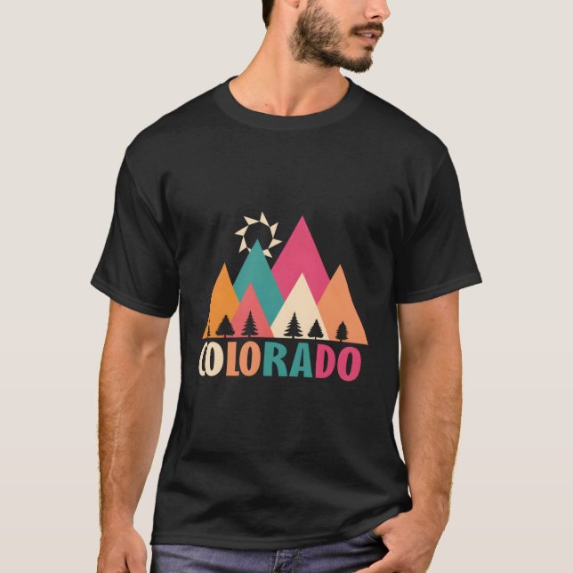 Camiseta Estado do Colorado Flag Mountatin (Frente)