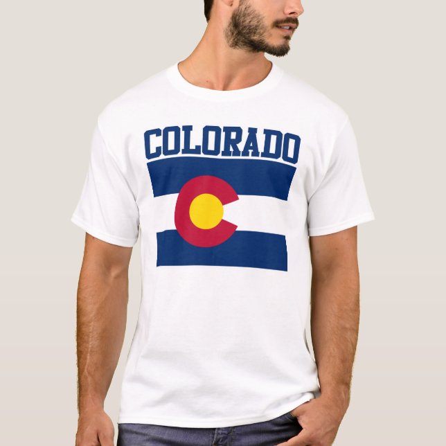Camiseta Estado do Colorado Flag T-Shirt (Frente)
